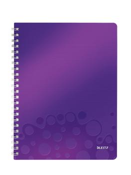 LEITZ WOW Notepad PP A4 w/holes ruled 80sh purple (46370062*6)