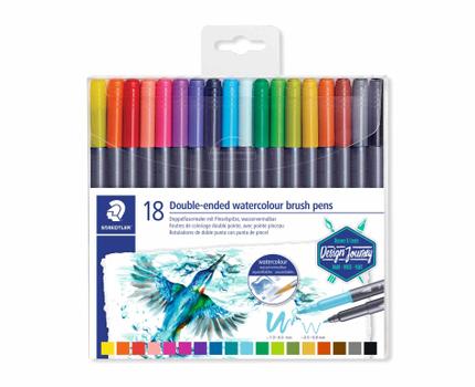 STAEDTLER 3001 Duo akvareltuscher 0, 5-0, 8/ 1, 0-6, 0mm 18stk (3001 TB18*6)