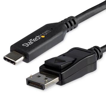 StarTech 6ft/1.8m USB C to Displayport 1.4 Cable Adapter - 4K/5K/8K USB Type C to DP 1.4 Monitor Video Converter Cable - HDR/ HBR3/ DSC - ekstern videoadapter - svart (CDP2DP146B)