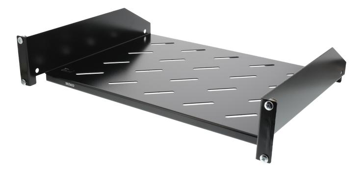 DELTACO TOTEN, 19" fixed shelf, 2U, 350mm deep, max 15kg (19-FH09)