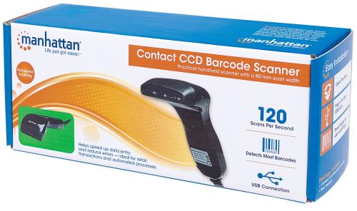 MANHATTAN Scanner, CCD, 1D, USB, Black (401517)