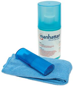 MANHATTAN Cleaning Kit, For  LCD,  Cleaning Solution (200 ml), Brush,  Microfiber Cloth, Blister (421027)