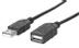 MANHATTAN MH Cable, Hi-Speed USB 2.0, A-Male/ A-Female,  1.0m, Black, Po