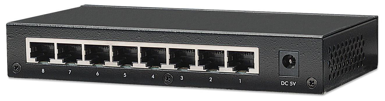 INTELLINET Intellinet,  Switch  8 x 10/ 100Mbps, svart 8 porter, Metall chassie Livstidsgarant (523318)