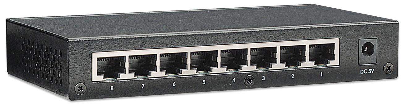 INTELLINET Intellinet,  Switch  8 x 10/ 100Mbps, svart 8 porter, Metall chassie Livstidsgarant (523318)