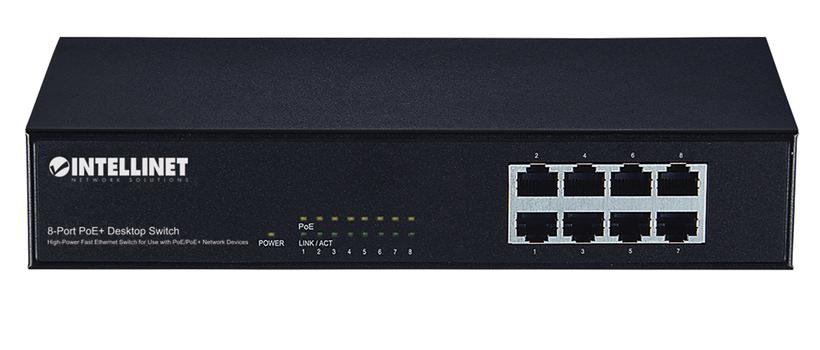 INTELLINET switch 8x10/100 Desktop, 8 x PoE 802.3at/ af,  PoE+/PoE, Endspan (560764)