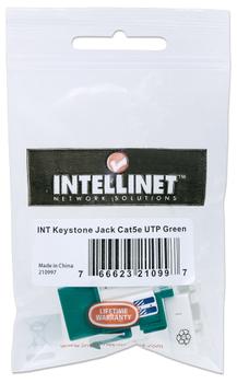 INTELLINET KEYSTONE UTP PUNCH-DOWN GREEN CAT5E JACK (210997)