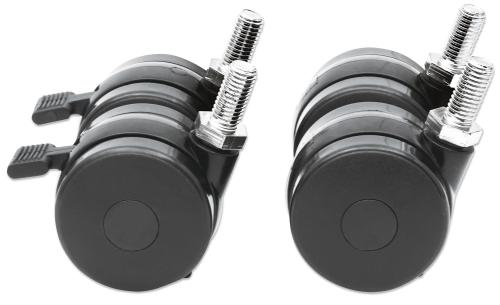 INTELLINET Caster Wheels for 19 Racks, Set of 4 Pieces, Heavy-Duty,  with Brakes (712170)