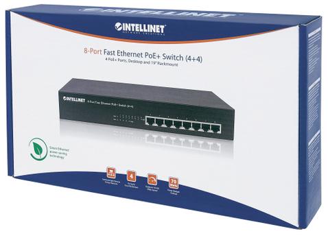 INTELLINET 8-Port Fast Ethernet PoE+  (561075)
