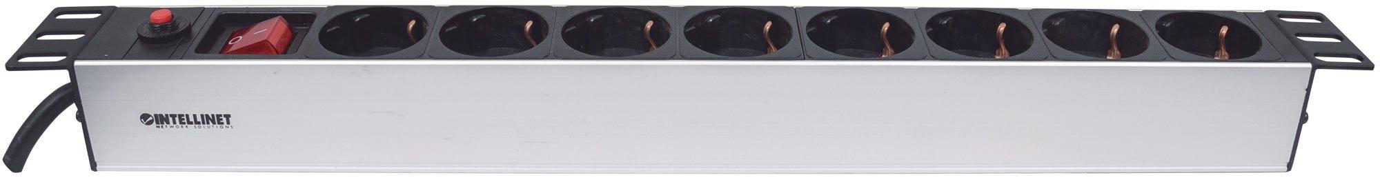 INTELLINET Power strip rack 19'' 1U 250V/16A 8x Schuko 3m On/Off switch (713986)