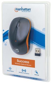 MANHATTAN mouse RF Wireless Optisch 1000DPI [bk/or] Ambidextrös Maus (179409)