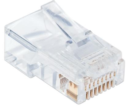 INTELLINET Modular plug RJ45 8P8C Cat5e UTP for solid wire 100 plugs in jar (790512)