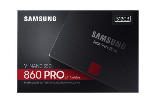 SAMSUNG SSD 860 PRO 2.5inch 512GB SATA 560MB/s read 530MB/s write MJX (MZ-76P512B/EU)