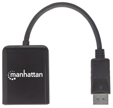 MANHATTAN DisplayPort to 2-Port DisplayPort Splitter Hub MST, 4K@30Hz, USB-A Powered, Video Wall Function, Black, Blister Video-/ audiosplitter DisplayPort  (207768)