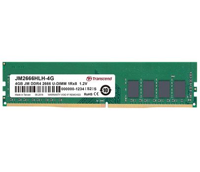 TRANSCEND JetRAM - DDR4 - module - 4 GB - DIMM 288-pin - 2666 MHz / PC4-21300 - CL19 - 1.2 V - unbuffered - non-ECC (JM2666HLH-4G)