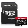 A-DATA 256GB UHS-I U3 V30S(R:100MB/ s/ W:70MB/ s) HIGH MicroSD w/adapter (AUSDX256GUI3V30SHA2-RA1)