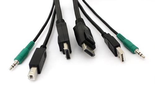 BLACK BOX SECURE KVM CABLE, DP, USB A-B, 3.5MM AUDIO, 1.8M (6FT) (SKVMCBL-DP-06)