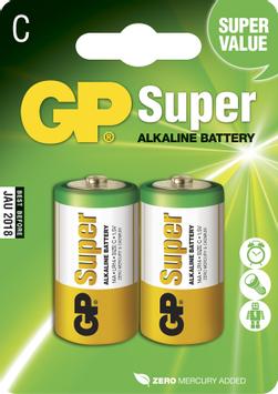 GP Super Alkaline C-batteri, 14A/LR14, 2-pakk