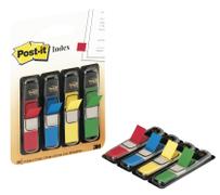 POST-IT Indexfaner, Post-it, 4 farver,12x43mm assorteret pakke med 140 stk