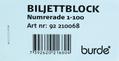 BURDE Biljettblock 1-100 blå