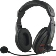 DELTACO Stereo headset w / volume control, 2 x 3.5mm, black