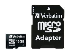 Verbatim Flashminnekort (microSDHC til SD-adapter inkludert) - 16 GB - Class 10 - microSDHC