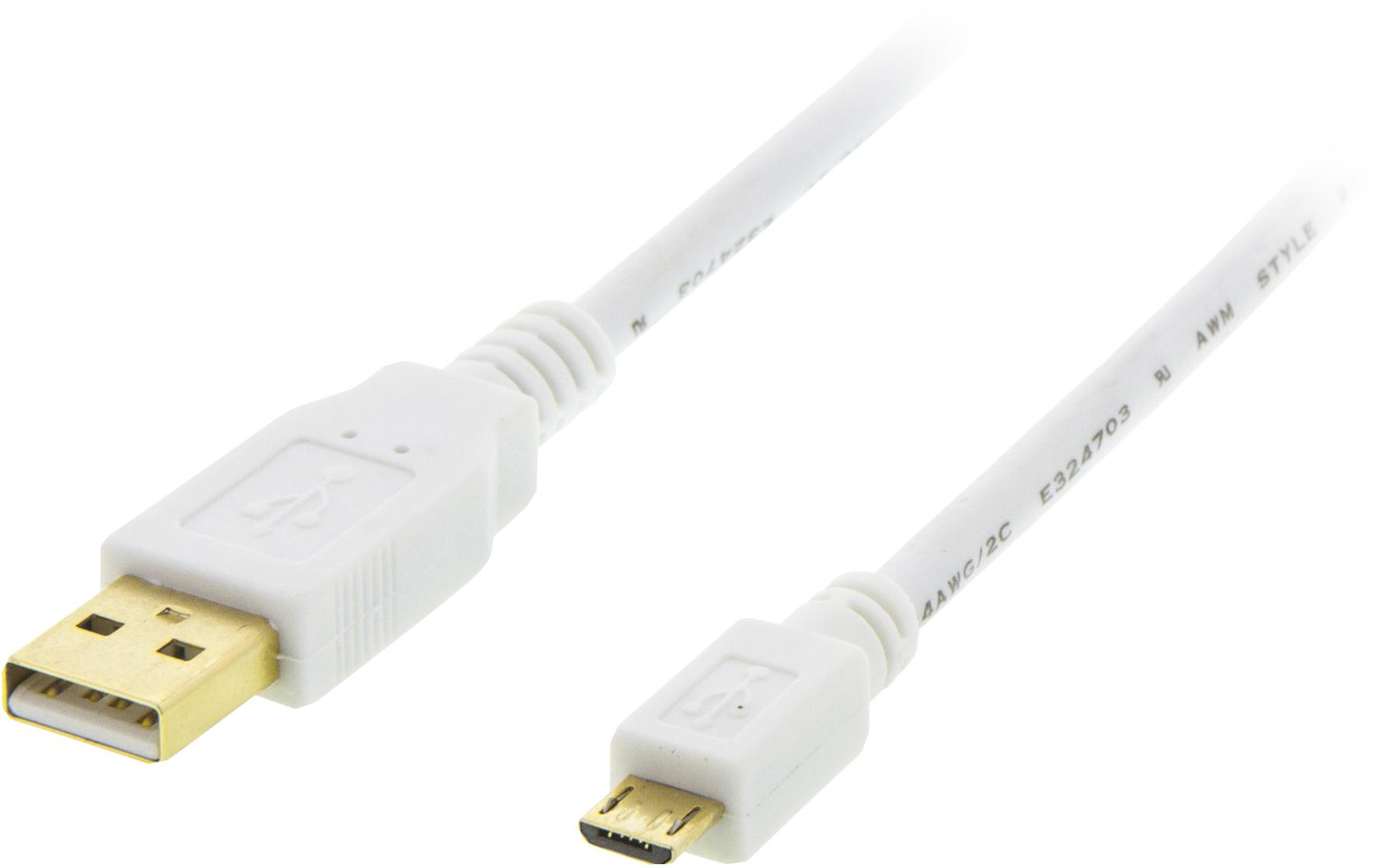 Deltaco MICRO-105 - USB-kabel - Micro-USB type B til USB - 1 m