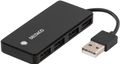 DELTACO USB 2.0 Hubb USB-A ha -> 4xUSB-A, Svart