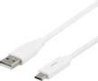 DELTACO USB-C to USB-A cable, 1m, 3A, USB 2.0, white