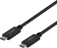 Deltaco USB-kabel - USB-C (hann) til USB-C (hann) - USB 3.1 Gen 2 - 5 A - 1 m - USB Power Delivery (5 A, 100 W) - svart