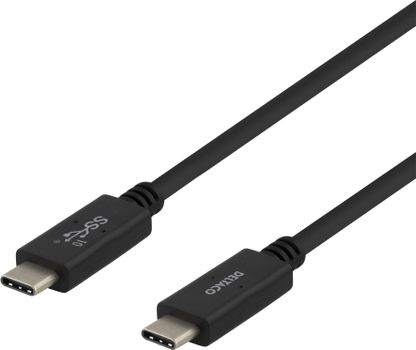 DELTACO USB3.1 GEN2 10G/5A Black 1m PVC (USBC-1402M)