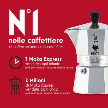 Bialetti Moka Express - 3 kopper Original siden 1933, aluminium (0001162)