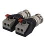 DELTACO 2-pin Terminal block to BNC, 2-Pack, Push button, BNC male, black