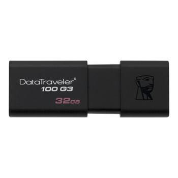 KINGSTON DataTraveler 100 G3 - USB flash-enhet - 32 GB - USB 3.0 - svart (paket om 2) (DT100G3/32GB-2P)