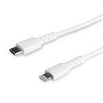 STARTECH 1M USB C TO LIGHTNING CABLE WHITE - ARAMID FIBER CABL (RUSBCLTMM1MW)