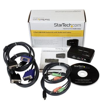 STARTECH StarTech.com 2 Port USB VGA KVM Switch - Single VGA - Hot-key & Audio Support - 2048x1536 @60Hz KVM Switch - KVM Video Switch (SV211KUSB) - KVM / audio switch - 2 x KVM / audio - 1 local user - deskto (SV211KUSB)