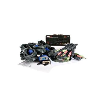 STARTECH StarTech.com 4 Port Black USB KVM Switch Kit with Cables and Audio - desktop KVM Switch - VGA KVM Switch - USB KVM Switch 4 Port (SV411KUSB) - KVM / audio switch - 4 x KVM / audio - 1 local user - des (SV411KUSB)