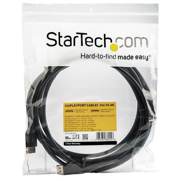 StarTech 16ft/5m VESA Certified DisplayPort 1.4 Cable, 8K 60Hz HBR3 HDR, Super UHD DisplayPort to DisplayPort Monitor Cord, Ultra HD 4K 120Hz DP 1.4 Slim Video Cable M/M DP Connectors - DP 1.4 Latching Cable ( (DP14MM5M)