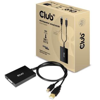CLUB 3D MiniDisplayport to dual link DVI-I active adapter max res 4k30hz (CAC-1130)