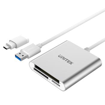 UNITEK USB3.0 to Multi-In-One Aluminium Card Reader (With USB Type-C Adaptor) (Y-9313D)