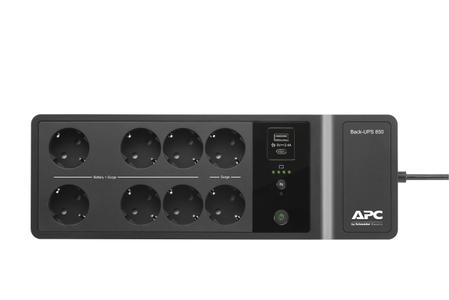 APC BE850G2-GR 850VA 230V USB Type-C and A charging ports 8 Schuko CEE 7 outlets (2 surge) (BE850G2-GR)